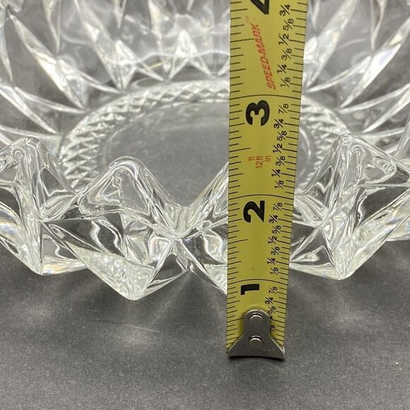 VTG KIG‎ Indonesia Diamond Pressed Glass Clear Round Ashtray Trinket Dish MCM - Picture 8 of 13